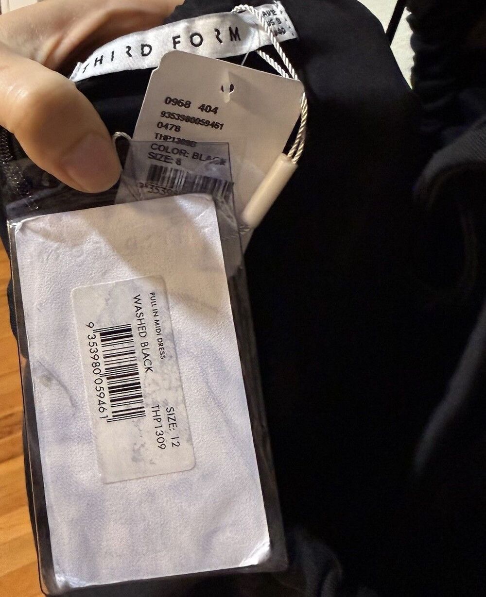 NWT Third Form Pull In Midi Dress Size 8 Open Back Washed Black - Picture 8 of 10
